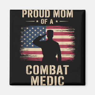 Aimant Fière Maman D'Une Médaille De Combat Vétérinaire M