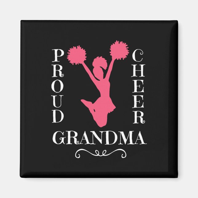 Aimant Fière Mamie Grand-mère Cheerleading Cadeaux (Devant)