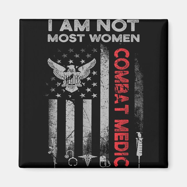 Aimant Fière Médaille de combat Vétérinaire Cadeaux de So (Devant)