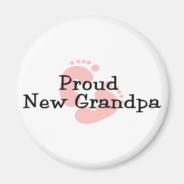 Aimant Fière Nouvelle Empreintes de Pied de Bébé Fille Gr (Devant)