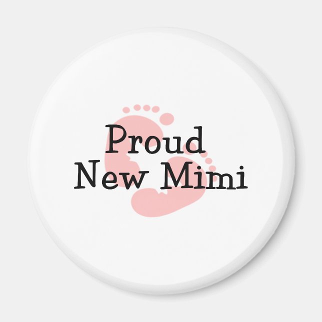 Aimant Fière nouvelle petite fille Mimi empreintes de pie (Devant)