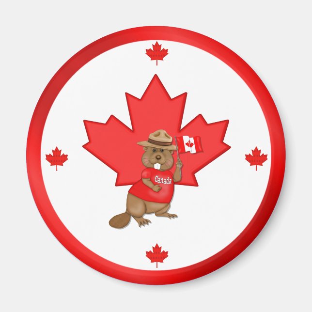 Aimant Fièrement le castor canadien (Devant)