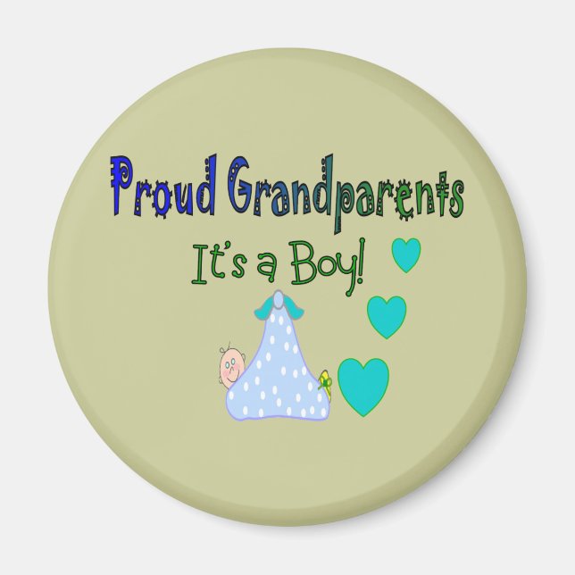 Aimant Fiers grands-parents "C'est un garçon" (Devant)