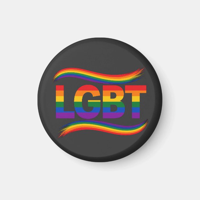 Aimant Fierté arc-en-ciel LGBT (Devant)