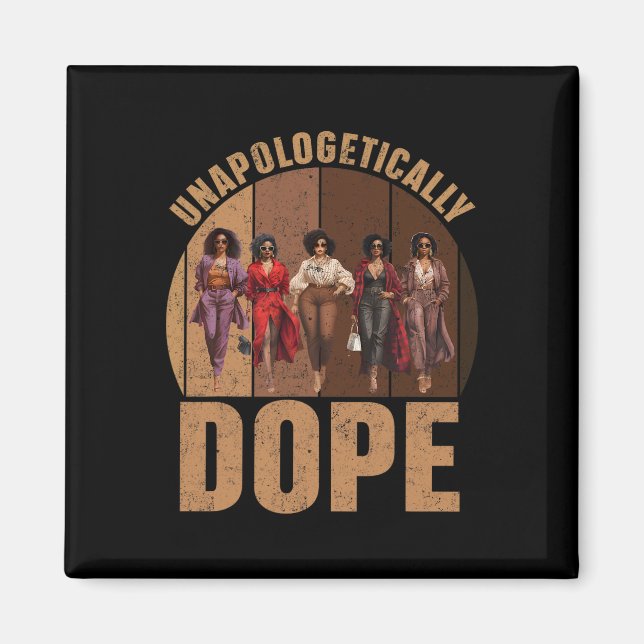 Aimant Fierté de drogue noir sans excuses Afro Histo noir (Devant)