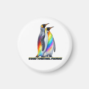 Aimant Fierté de pingouin arc-en-ciel – Tenir ensemble