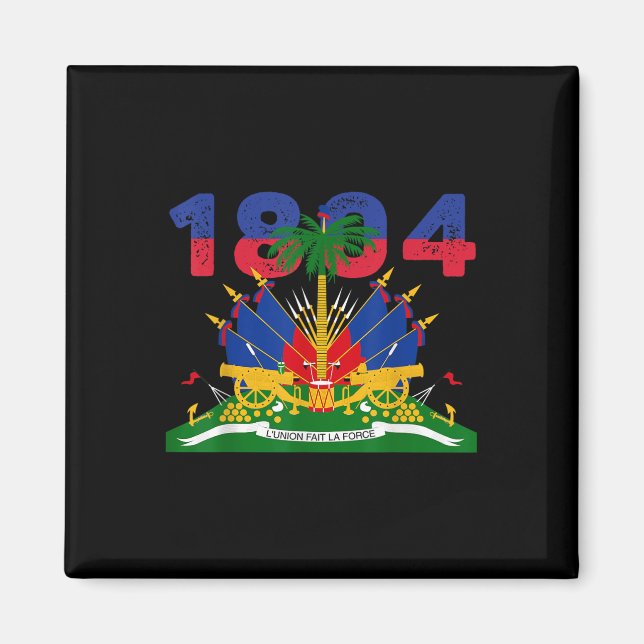 Aimant Fierté du drapeau haïtien 1804 Fête de l'Indépenda (Devant)