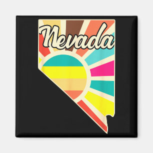 Aimant Fierté du Nevada rétro contour de l'État soleil co