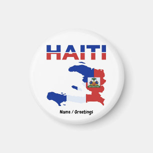 Aimant Fierté haïtienne Drapeau Haïti Carte Design Patrim
