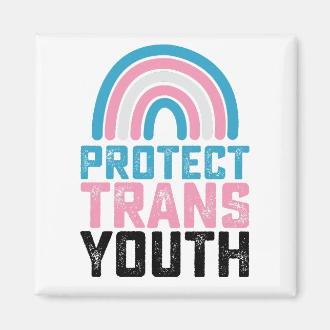 Aimant Fierté LGBT Protéger les jeunes transgenres trans (Devant)