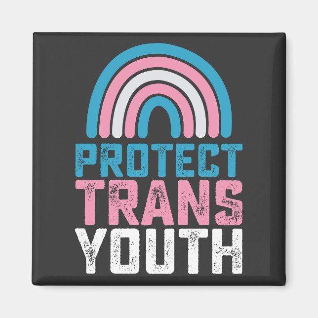 Aimant Fierté LGBT Protéger les jeunes transgenres trans (Devant)