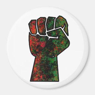 Aimant fierté noire drapeau rouge vert poing panafricain