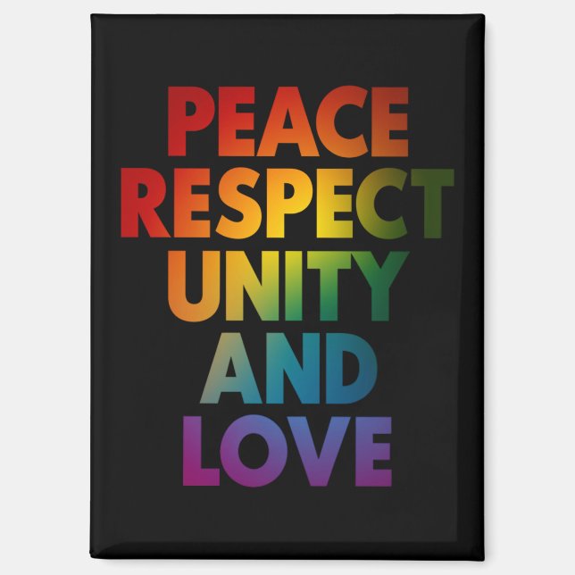 Aimant Fierté Paix Respect Unité Et Amour  (Recto)