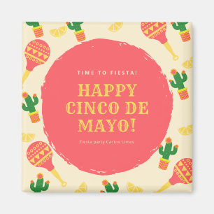 Aimant Fiesta Party Sombrero Cactus Lims Peppers Maracas