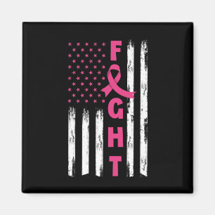 Aimant Fight Breast Cancer Américain Drapeau Cancer du se