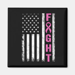 Aimant Fight Breast Survivor American Flag Cancer du sein
