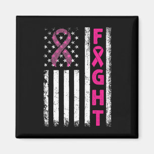 Aimant Fight Breast Survivor American Flag Cancer du sein