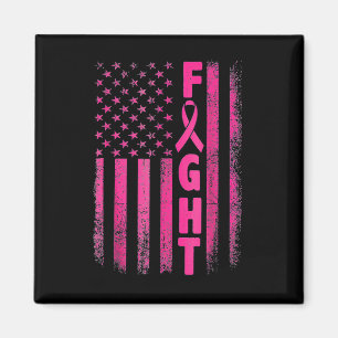 Aimant Fight Breast Survivor American Flag Cancer du sein