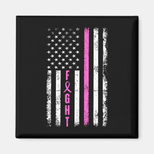 Aimant Fight Breast Survivor American Flag Cancer du sein