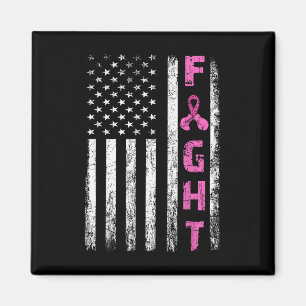 Aimant Fight Breast Survivor American Flag Cancer du sein