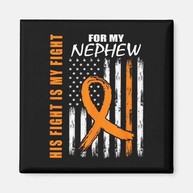Aimant Fight Is My Fight Nephew Leukemia Awareness Flag G (Devant)