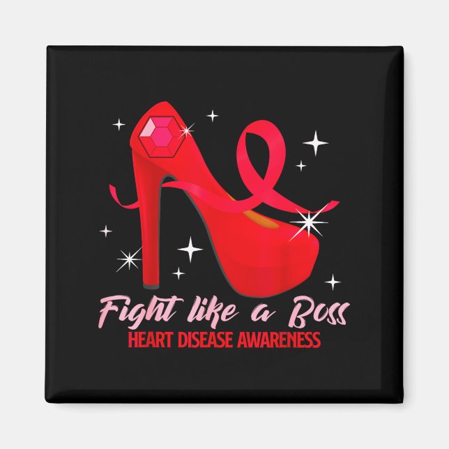 Aimant Fight Like A Boss Heart Health Heart Disease Aware (Devant)