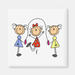 Aimant Figure de l'étiquette GIrls Corde de saut