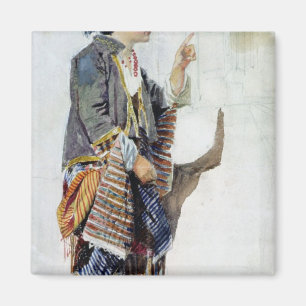 Aimant Figure d'une fille en costume turc, 19ème siècle