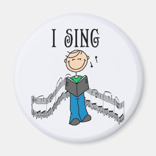 Aimant Figure masculine bâton qui chante T-shirts et Cade