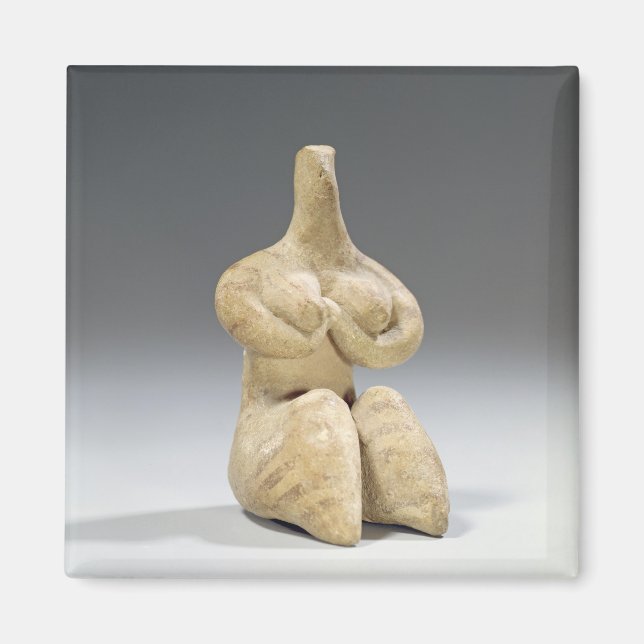 Aimant figurine féminine dans le style Halaf, c.4500 av.  (Devant)
