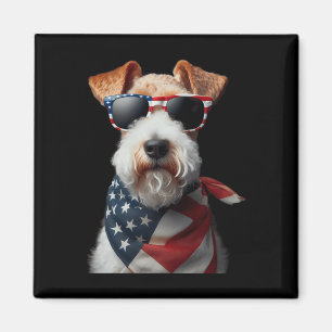 Aimant Fil Fox Terrier Chien 4 juillet Américain Indépend