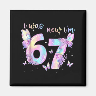 Aimant Fille 6 7 ans anniversaire papillon 7ème anniversa