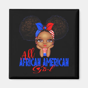 Aimant Fille afro-américaine drôle indépendance 4 juillet