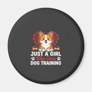 Aimant Fille aime le dressage de corgi