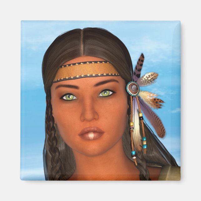 Aimant Fille amérindienne (Devant)