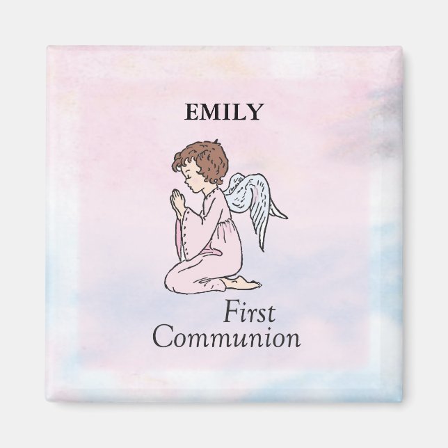 Aimant Fille, ange de première communion (Devant)