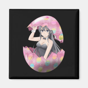 Aimant Fille Anime Kawaii Lapin de Pâques Œuf Mignon Waif