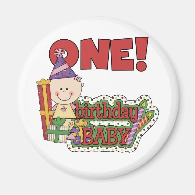 Aimant Fille Anniversaire T-shirts et cadeaux pour bébé (Devant)