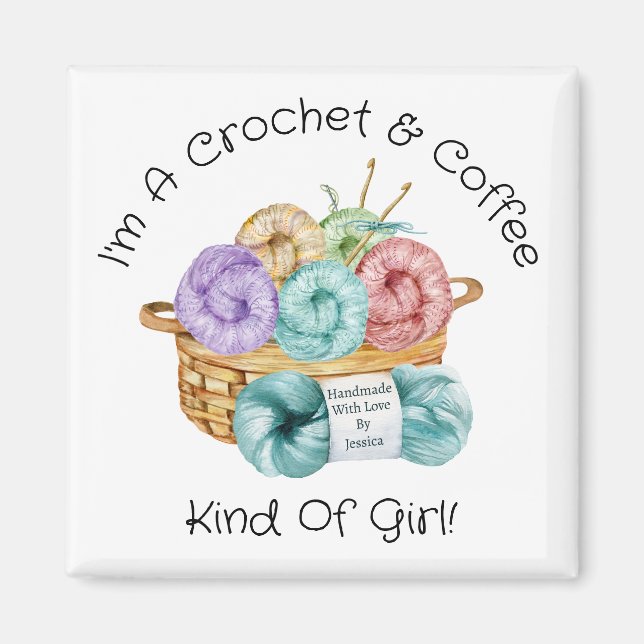 Aimant Fille au Crochet Personnalisé (Devant)