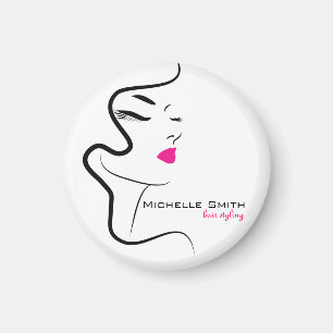 Aimant Fille aux cheveux ondulés Icône de marquage de coi