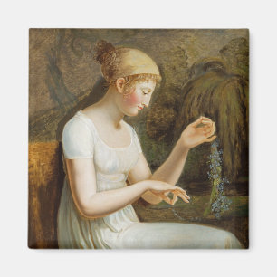Aimant Fille aux fleurs