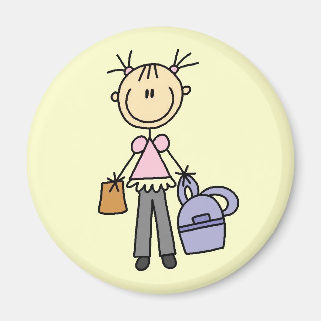 Aimant Fille avec cartable (Devant)