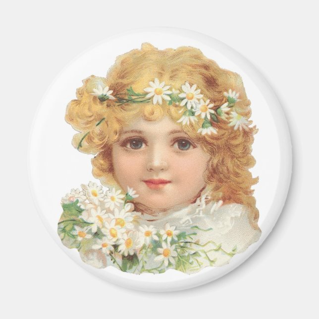 Aimant Fille avec marguerite (Devant)