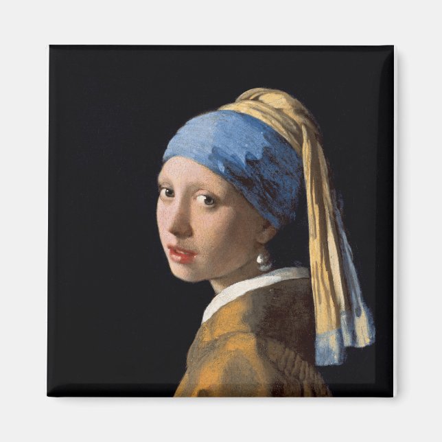 Aimant Fille avec une oreille perle (Devant)