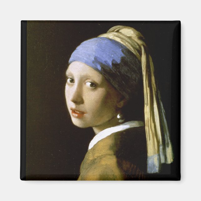 Aimant Fille avec une perle à oreille Vermeer Art (Devant)