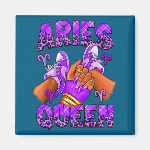 Aimant Fille Bélier anniversaire zodiaque chaussures afro