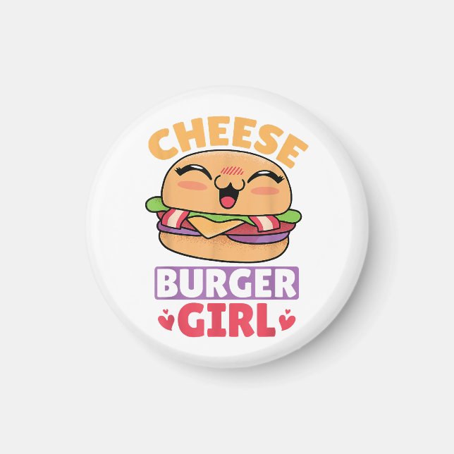 Aimant Fille Cheeseburger, Femmes Hamburger et Cheeseburg (Devant)