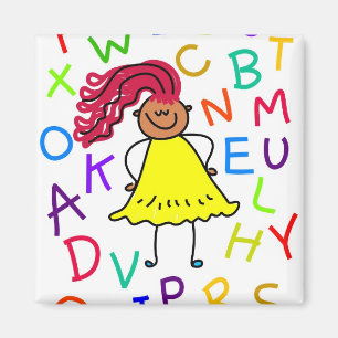 Aimant Fille d'alphabet