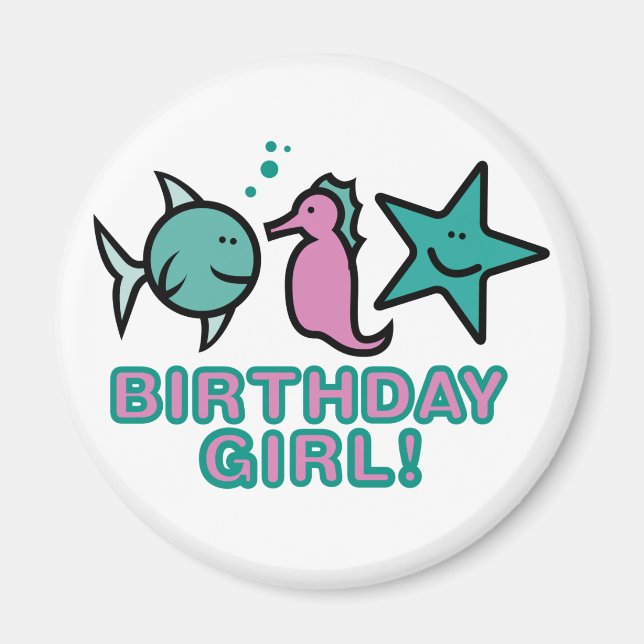 Aimant Fille d'anniversaire ! (Devant)