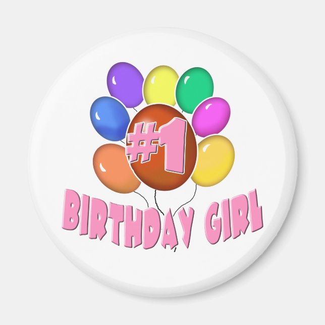 Aimant Fille d'anniversaire (Devant)